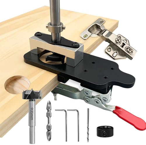 PLLYPE 35 mm Scharnier Bohrschablone, Verdeckte Scharnierlehre, Aluminiumlegierung Scharnierlehre Möbelbau, Türschrank Scharnierlehre, Bohrerführung Locator für verdeckte, Scharniere an Schranktüren