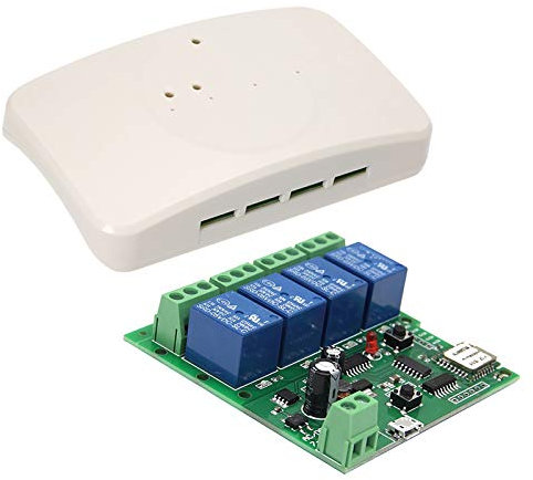 Fernbedienungsschalter, 4-Kanal DC 5 V 12 V 32 V WLAN-Schalter Intelligente Fernbedienung Drahtloser Schalter Universalmodul Fernbedienungsrelais Fernsender mit Gehäuse für (1pcs