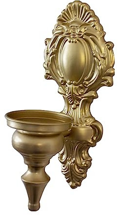 Wandkerzenhalter aus Eisen, rustikaler Shabby-Chic-Stil, Wanddekoration für Wohnzimmer, Esszimmer, Antikweiß (Gold B)