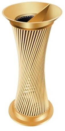 SAGELSHN Papelera Oficina Cubos De Basura Cenicero para Vestíbulo De Hotel Al Aire Libre, Cubo De Basura Vertical De Acero Inoxidable, Cubo De Basura Comercial Papelera para Comunidad(Gold)