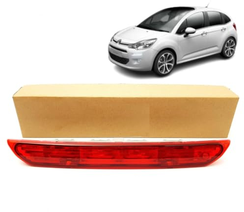 Autocraft Feu stop central 3e feu de freinage compatible pour Citroën C3 II (année 2009 à 2016) - OEM 6351JS 9683116580 - feu arrière haut 3ème feu