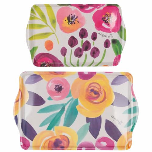 Set 2 vassoi in melammina, Acquerello