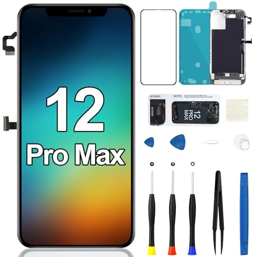 per iPhone 12 Pro Max Sostituzione dello schermo con altoparlante auricolare Sensore di prossimità Display LCD 3D Touch Frame Digitizer Assemblaggio completo Kit di Strumenti di Riparazione A2342