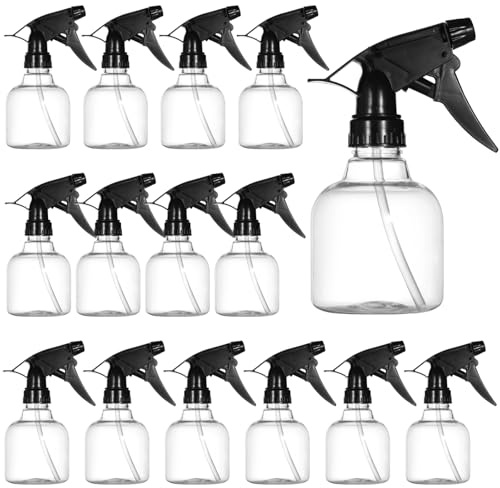 YOFAPA 24 Stück Sprühflasche klein 250ml Sprühflaschen Haare Pflanzen Transparent Leere Kunststoff-Sprühflaschen mit verstellbaren Düsen für Haarpflege, Gartenarbeit und Reinigung