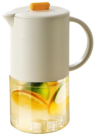 Jarra de agua de vidrio – Jarra de bebidas de 1500 ml, jarra hermética para bebidas calientes/frías, almacenamiento de bebidas, leche, café, té, cócteles, fiestas líquidas