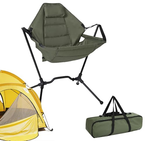 Silla de Camping Plegable | Taburete Mecedor de Aluminio con Alta Resistencia y Ajustable,Silla Balancín Portátil para Césped,Para Picnic, Lounge, Patio, Césped, Jardín, Fiesta y Playa al Aire Libre
