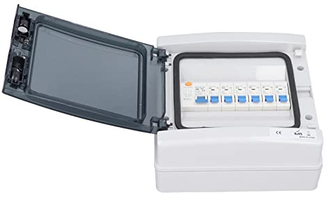 MasYosh Scatola di Distribuzione, Interruttore Automatico Miniaturizzato a 6 Vie e Dispositivo Corrente Residua con Protezione Impermeabile IP65, per Uso Interno Ed Esterno in Garage,
