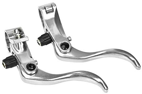 Brake Lever 1pair Lightweight Aluminum Alloy Disc Brake Handles Mountain Cycling Brake Levers 24mm(Silver)