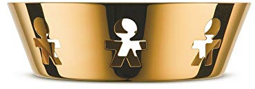 Alessi ALESKK03GD Girotondo Cestino Rotondo Traforato in Acciaio Inox e Oro Limited Edition