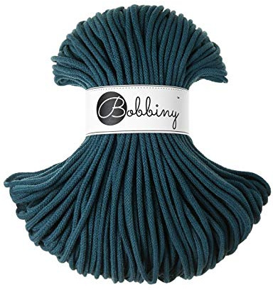 Bobbiny Oeko-Tex Kordel 5mm x 100 Meter für Makramee und Basteln in Peacock Blue