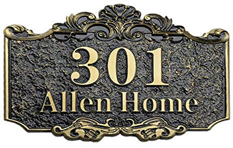 House Number Plaque Plate Vintage House Sign Personalised Home Address Numbers Plaque Sign Plate Acrylic Door Self Adhesive for Home Garden Mailbox 1-15 Numbers Letters