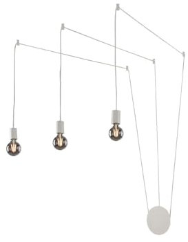 Luce Design Außergewöhnliche Pendelleuchte 3-flammig Weiß Wandmontage - kunstvolle Designerlampe mit Distanzaufhängung