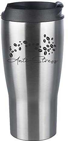 laser-diele Thermobecher Personalisiert – Kaffeebecher To Go mit Name – Thermobecher To Go mit Gravur – Geschenkidee zum Geburtstag – Thermobecher von Senator 400 ml (Anti-Stress)