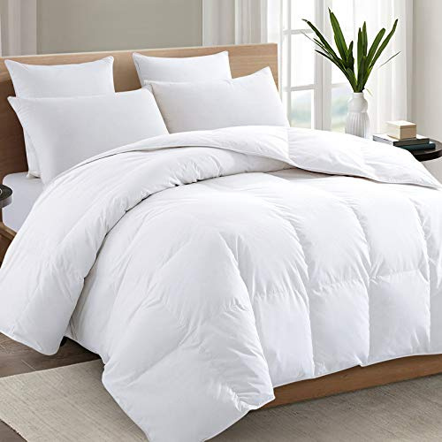TEXARTIST Premium 2100 Series King Comforter All Season Breathable White Comforter Soft 4D Spiral Fiber Quilted Down Alternative Duvet Insert with Corner Tabs Luxury Hotel Style (90x102)