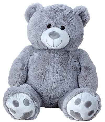 Lifestyle & More Riesen Teddybär Kuschelbär XXL 100 cm groß weiß/grau Plüschbär Kuscheltier samtig weich