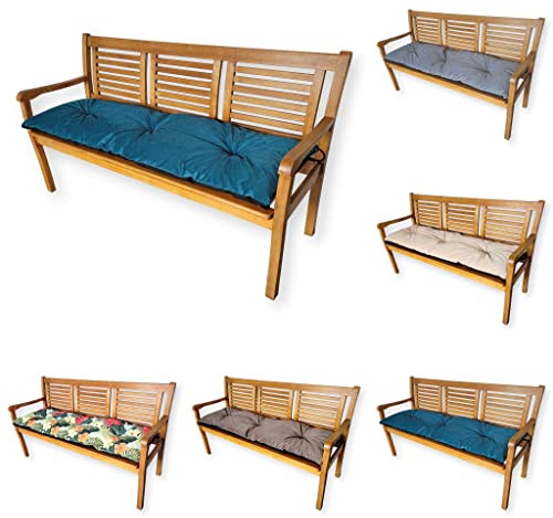 4L Textil Bankauflage Outdoor Gartenbankauflage Hollywoodschaukel | 150x60cm | Petrol | Ohne/Mit Rückenlehne | Sitzkissen | Bankkissen | Gartenstuhlauflagen