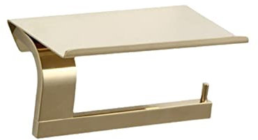 WYJRO Toilettenpapierhalter mit Ablage Edelstahl,Klopapierhalter mit Ablage,WC Papier Halterung,Toilettenpapierhalter mit Handyablage, Klorollenhalter mit Ablage,Gold