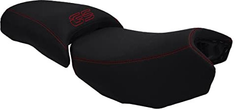 Moto Discovery Funda de Asiento Compatible con BMW R1200GS LC 2013-2018 Color Negro con Costuras Rojas (C)