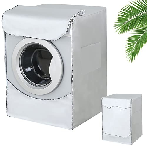 Waschmaschine Abdeckung Wasserdicht,Schützhülle für Waschmaschine und Trockner mit Reißverschlus，Staubdicht, UV-beständig Abdeckung für Frontlader-Waschmaschine Trockner (XL 60 × 65 × 85 cm)