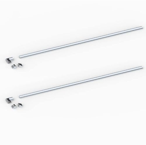 95cm 2 Stück Ersatz Aluminium Schwallschutzleiste Dusche für die untere Duschdichtung Duschwand Ersatzdichtung Badewanne Wasserabweiser Duschkabine Schwallschutz, Chrom-Optik Silber