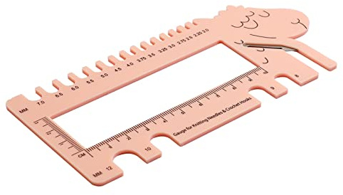Needle Gauge Tool, Durable Knitting Gauge Tool, Knitting Crochet Size Measurement, Hook Gauge Needle DIY Weaving