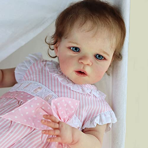 Zero pam Reborn Baby Mädchen Lebensechte BabyPuppe 60CM Silikon Baby Puppe Wie Echtes Baby Mit Echt Aussehende Babypuppen