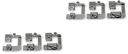 EXCEART 6-teiliges Nähfuß-Set Rollende Nähfüße Größen 4/8 Zoll 6/8 Zoll 8/8 Zoll Kompatibel Mit Niedrigen Nähmaschinen
