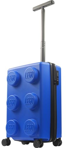 Concept One LEGO 22 Inch Carry On Luggage, Signature Trolley Expandable Hardshell Rolling Suitcase with Spinner Wheels, Blue