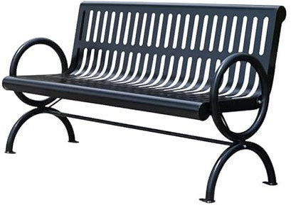 CMYCYDDPLY Outdoor The Bench, Robuste Parkbank mit Armlehnen und Rückenlehne, Abgerundete Armlehne, Verzinktes Stahlblech, Geeignet for Veranda, Terrasse, Rasen, Deck