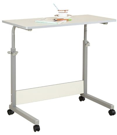 Rollbarer Laptop-Ständer, Stehpult auf Rollen, Schreibtisch auf Rollen, höhenverstellbar, mobiler Sofa-Beistelltisch, tragbarer Laptop-Schreibtisch, Kleiner C-Tisch für Couch-Bett-Sofa (Farb