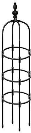 KEFSR Cages de pergola noires pour grands pots, cadre en métal, treillis de jardin pour diverses plantes grimpantes, pour fleurs, tomates, pois et autres légumes grimpants (150 cm)