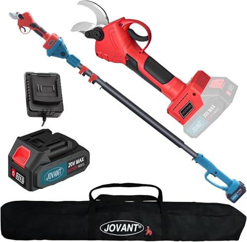 Schnurlose Baumschere, 2-in-1 elektrische Baumschere mit Stange, 20V 4.0Ah Akku betriebene Baumschere,1.2“ elektrische Baumschere, 15ft Reichweite schnurlose Baumschere mit Stange