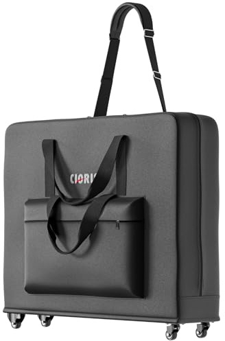 CLORIS Sac de transport professionnel universel pour table de massage avec roulettes et poches de rangement Taille S