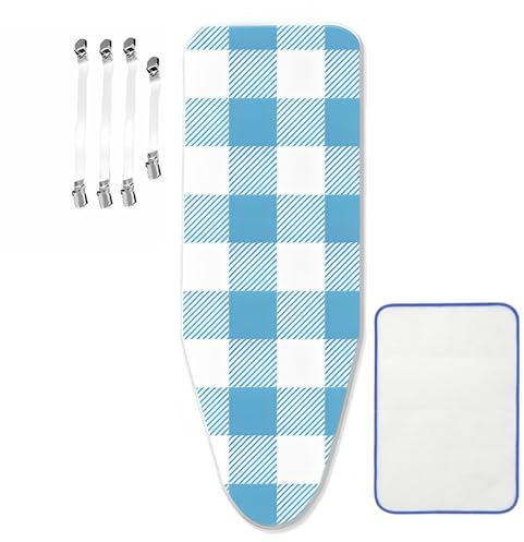 Bügelbrettbezug für Dampfbügelstation, geeignet für Bügelbrett von 30-45 cm x 110-125 cm, mit 4 Spannern, 1 Bügeltuch