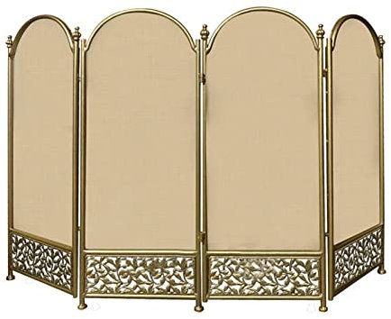 Schermi decorativi Griglia per caminetto Parascintille per interni 4 Pannelli in ferro battuto Grande parascintille per protezione antiscintille Recinzione e arco Design Pattern Parafuoco per ca