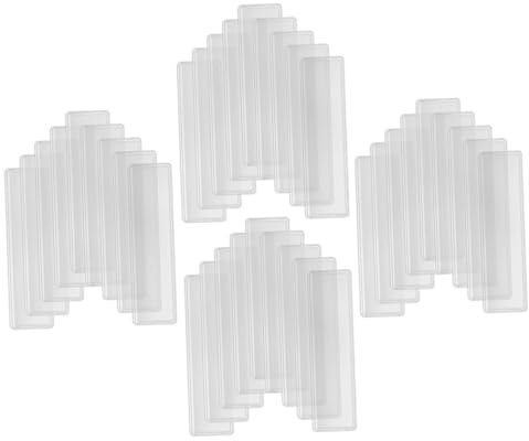 ROMISBABA Selbstklebende Transparente Etikettenhalter Aus Pvc 4 Blatt Robuste Karteikartentaschen Zum Aufkleben Für Lager Büro Akten