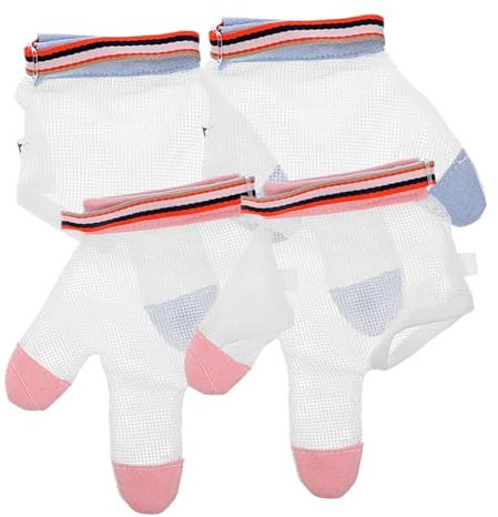 IWOWHERO 2paare Babyschutzhandschuhe Gegen Daumenlutschen Verstellbare Atmungsaktive Handschuhe Aus Mesh-stoff Kratzfest Fingerbeweglich Sanfter Schutz Für Junge Mädchen Und Kleinkinder