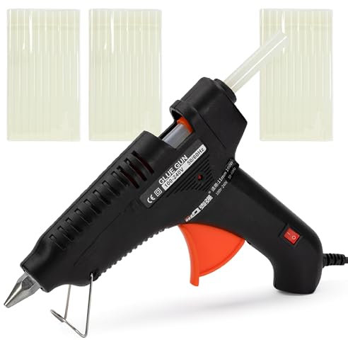 Pistola Colla a Caldo 100W - Precisione, Affidabilità e Praticità per i Progetti di Fai da Te con 30 stick da 20 cm di colla inclusi