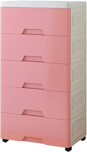 SHANYAYALI Aufbewahrungskörbe aus Kunststoff, Schubladentyp, Spind, Zuhause, Kleiderschrank, geeignet für Wohnzimmer, Schlafzimmer, Kinderzimmer (Rosa, 3 Ebenen)