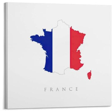 Poster decorativo da parete con mappa dei viaggi in Francia, poster decorativo su tela e stampa artistica moderna per camera da letto, poster decorativo per camera da letto (50 x 50 cm)