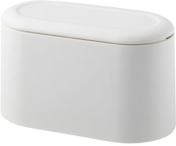 Desktop Trash Bin,Removable Small Garbage Can Tiny Trash Bin Mini Kids Table Waste Bin Pop Up Countertop Wastebasket Counter Garbage Lint Bin for Bathroom Office Kitchen Desk Coffee Table(White)