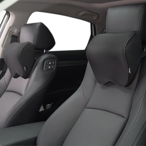 2-Pack Auto Nackenkissen für Hyundai Tucson NX4 2021-2024 2025, Kopfkissen Auto mit Verstellbarem Gurt Komfortabel Atmungsaktiv Auto Nackenkissen Kopfstütze,Bla-ck