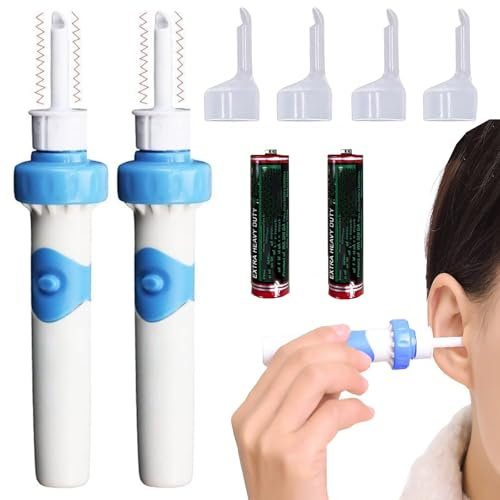 Ohrenschmalz Entfernungsset - Ohrenschmalz Reiniger, Sicheres Und Weiches Ear Cleaner, Elektrisches Ohrreinigungsset,Tragbares Ohrreinigungsset,Geeignet Für Kinder Und Erwachsene Ohr Reinigung (2 PCS)