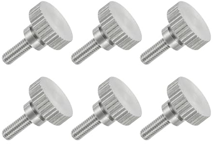 sourcing map 6 tornillos de cabeza moleteada plana M3 x 8 mm, acero inoxidable 304 totalmente roscado, tornillos de tornillo de pulgar para iluminación de electrodomésticos, equipos electrónicos