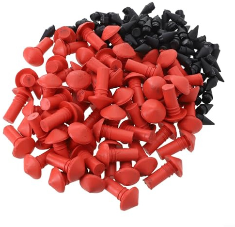 Kit d'insertion de 180 pièces pour réparation de pneus de voiture 90 rouges et 90 outils noirs en forme de champignon pour réparation de crevaison