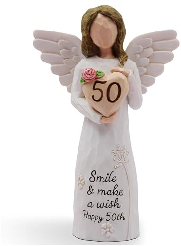 Yeskyltd Handbemalte Frauen Statuen Skulpturen, Handgemalte Figuren Engel Geformt für Jahrestag Geschenk Mutter Geburtstag Geschenke (50 Geburtstag Geschenke)