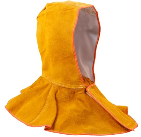 Operitacx Capucha Protectora para Soldador de Piel de Vaca Ligera Que Reduce la Carga en Cuello y Hombros, Adecuado para Trabajos Industriales de Soldadura Color Aleatorio