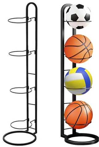 ALKNOT 4 nivåer basketförvaringshylla, ballonghållare, fotbollshylla, integrerad hylla i flera lager, basket- och fotbollshylla, ballongförvaringshylla