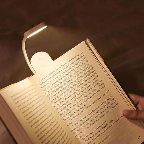 Choudao Tech Luci da lettura a LED portatili, 3 temperature di colore e luminosità dimmerabile, luce leggera, ricaricabile tramite USB, lampada a clip per gli amanti dei libri, lettura notturna