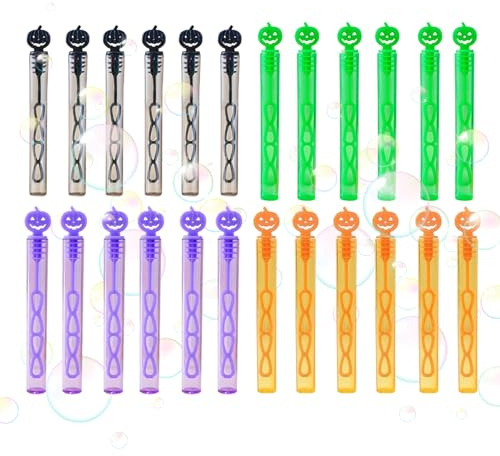 Lot de 24 bâtons à Bulles de Savon pour Halloween | Jouet à souffler Portable pour | Parfait pour Les fêtes, Les activités, l'extérieur, Les Anniversaires, la Salle de Classe |